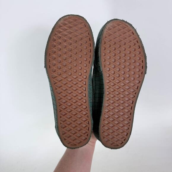 VANS Classic Platform Sneakers Women's 6.5 Green Plaid Canvas Lace-Up Comfort - Picture 8 of 10